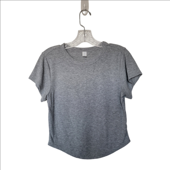 Old Navy Heather Gray Cropped Short Sleeve Tee - Picture 1 of 5